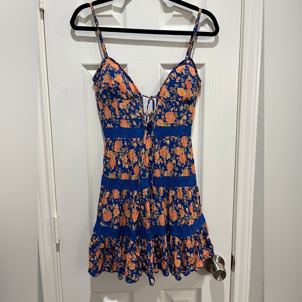 Tularosa Alice Dress – Navy & Peach Floral - Picture 5 of 7